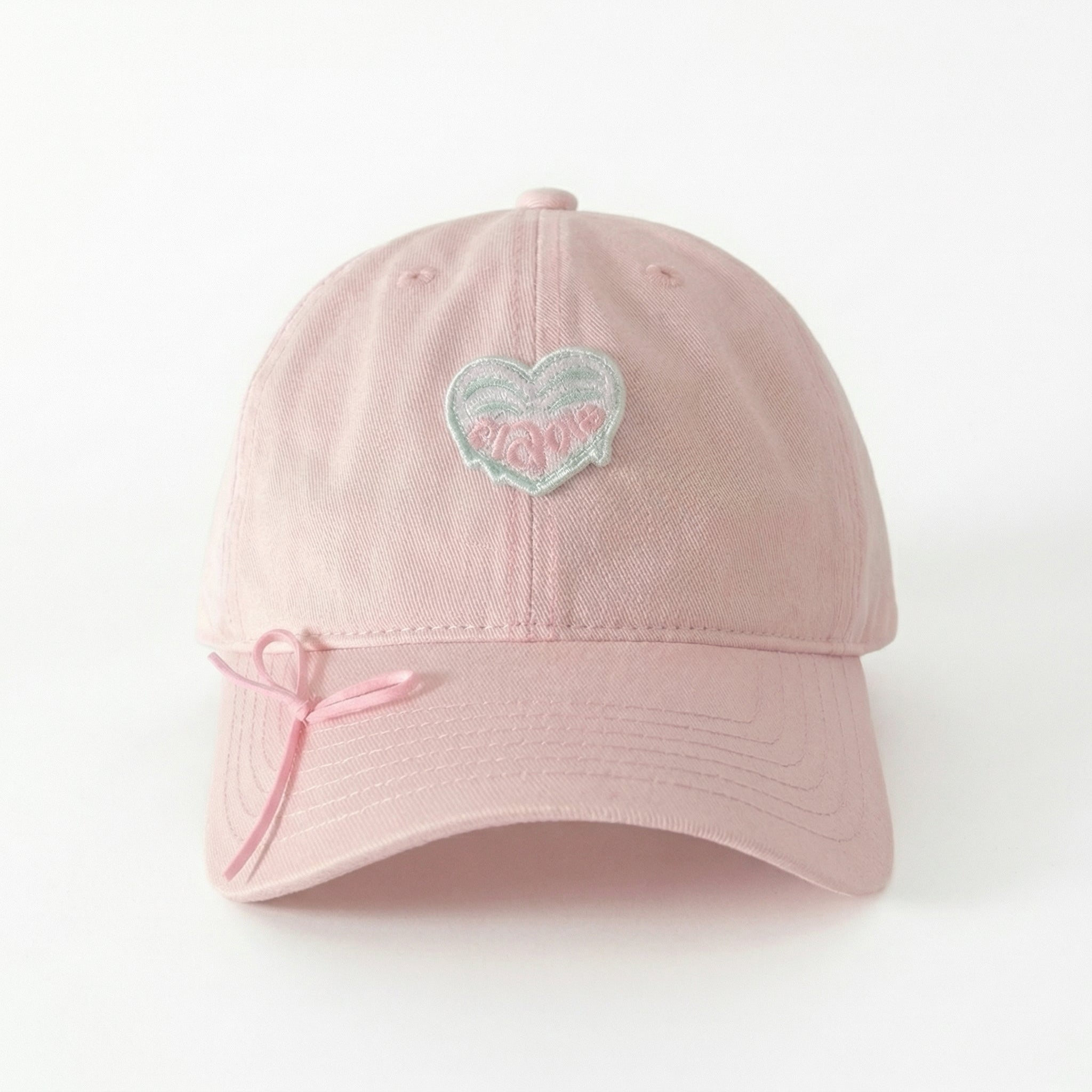 Blush Heart Ribbon Dad Hat