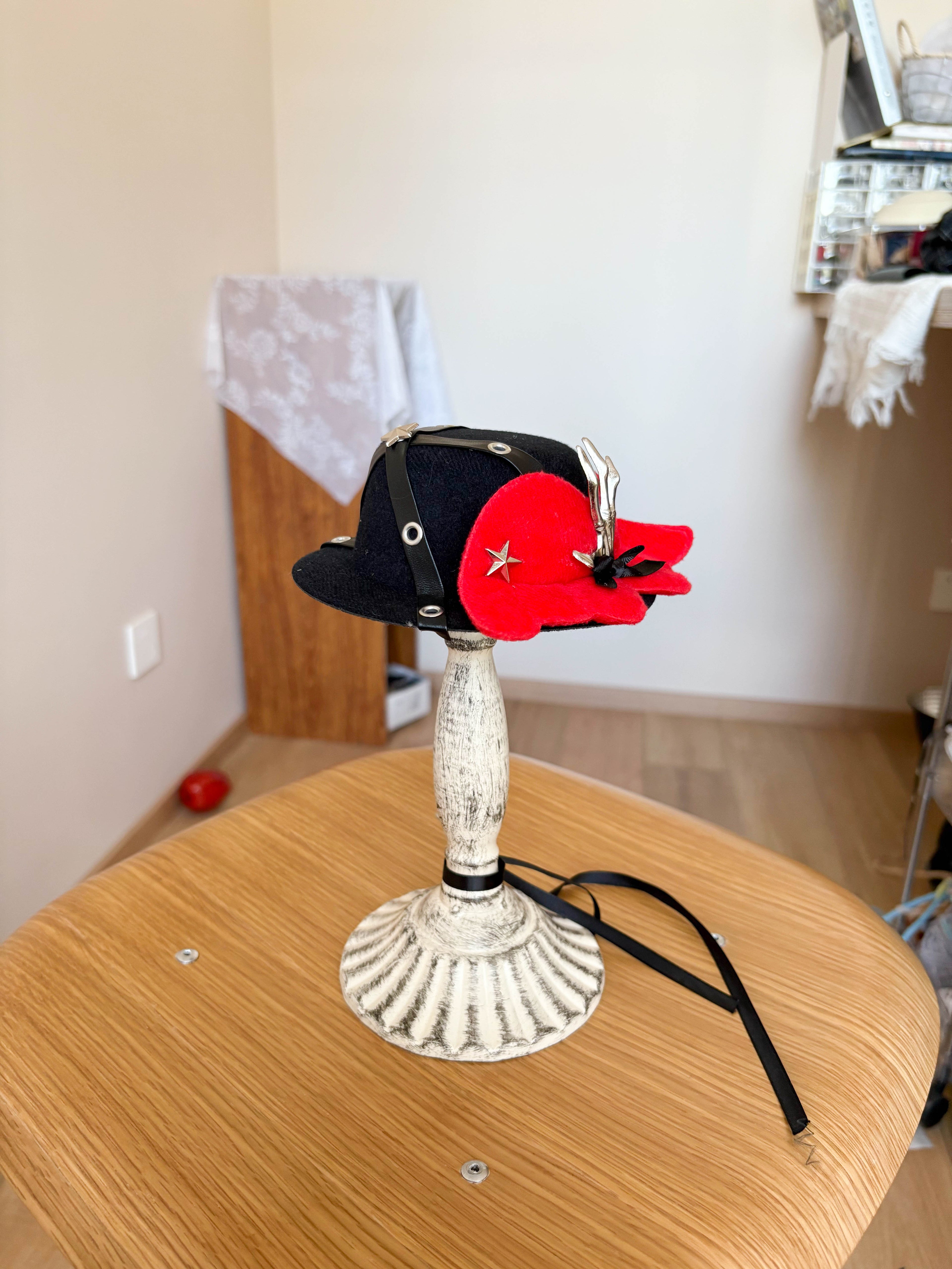 Crimson Wing Punk Mini Derby Hat