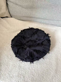 Midnight Frayed Texture Beret