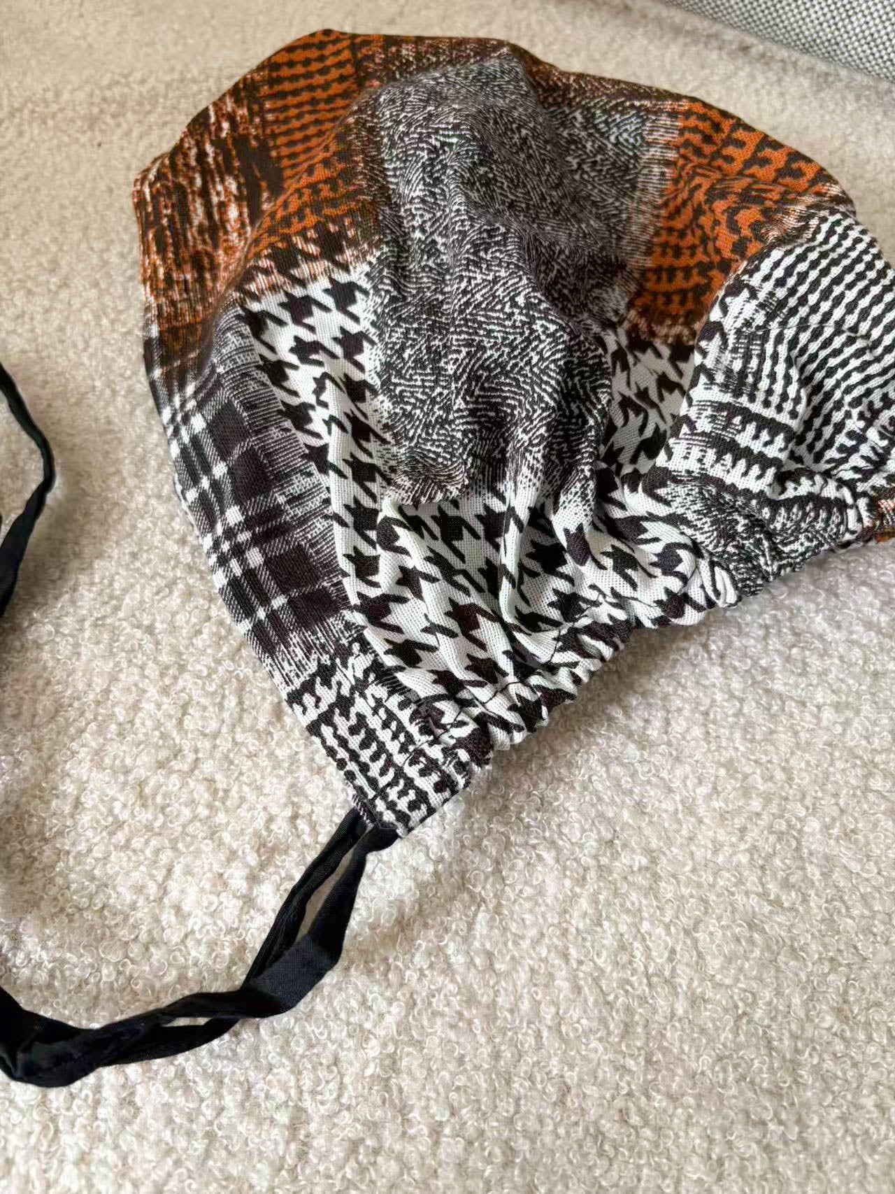 Vintage Plaid & Houndstooth Patchwork Bonnet