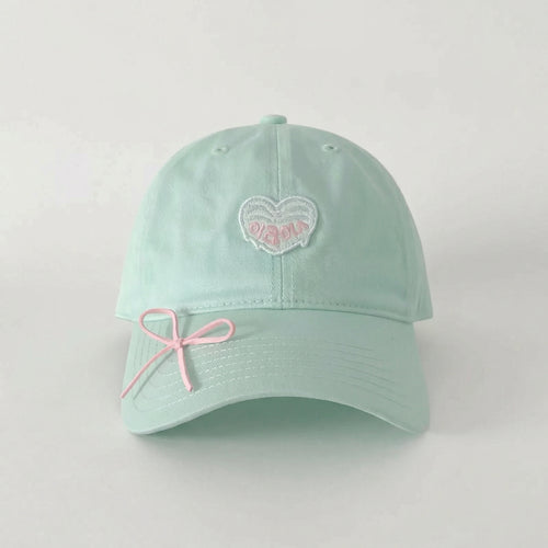 Blush Heart Ribbon Dad Hat