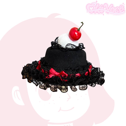 Dark Cherry Mousse Lolita Mini Top Hat