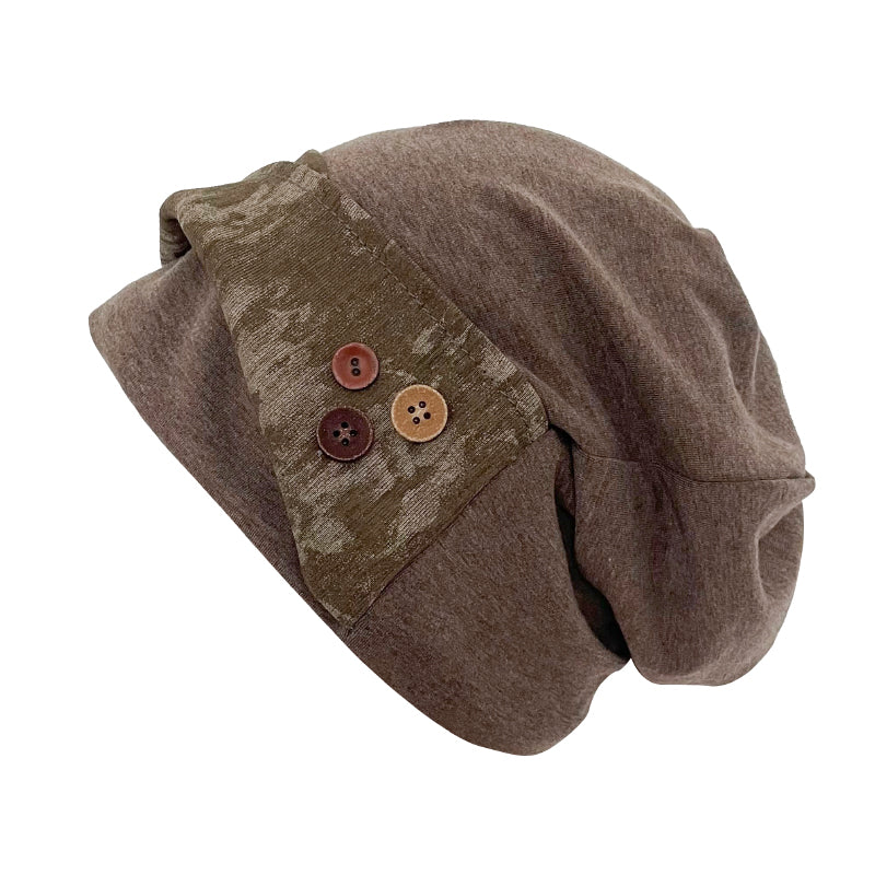 Slouchy Beanie with Decorative Buttons