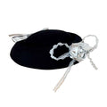 Silver Rose Noir Pillbox Hat