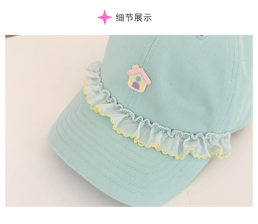 Pastel Dream Ruffle Baseball Cap