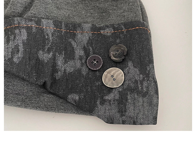 Slouchy Beanie with Decorative Buttons